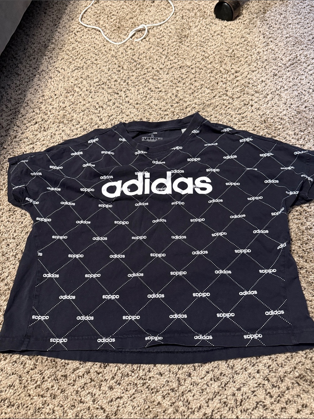 adidas Black and White Logo Crop Top